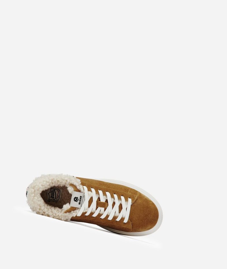 Low-Top Sneakers ASH Moby Be Kind Fur Marron Blanche Femme | CQU-1498672