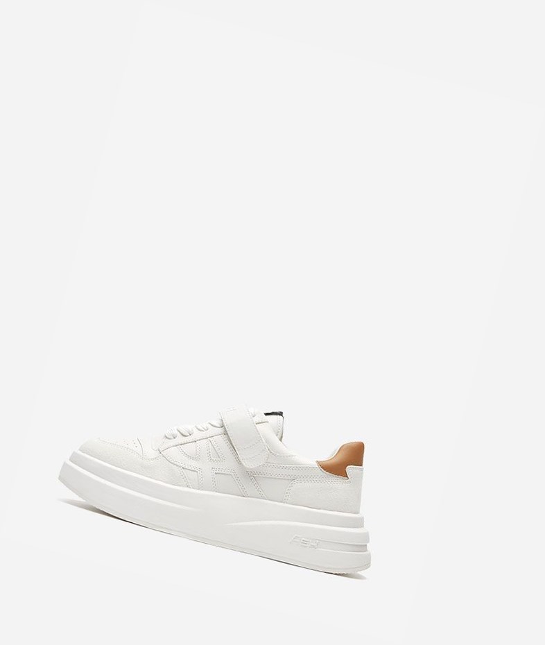 Low-Top Sneakers ASH Indy Blanche Marron Femme | FZS-8495203