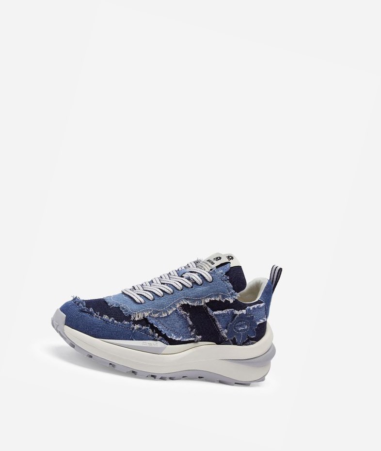 Low-Top Sneakers ASH Spider 620 Denim Bleu Clair Bleu Foncé Bleu Bleu Femme | SRU-5280797