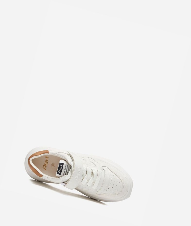 Low-Top Sneakers ASH Indy Blanche Marron Femme | FZS-8495203