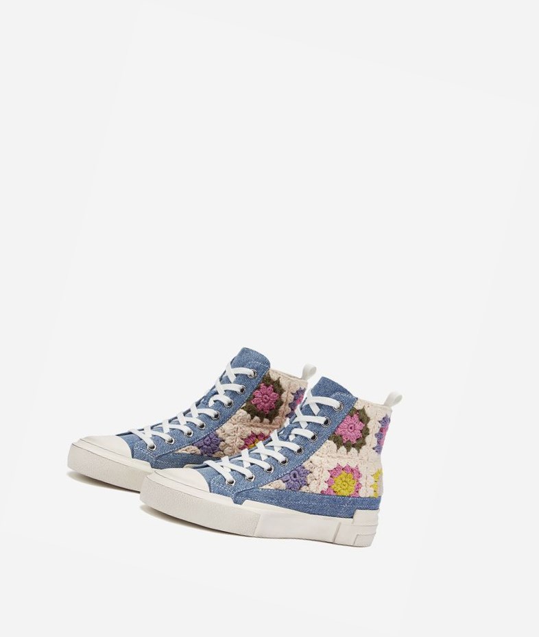 High-Top Sneakers ASH Goa Bleu Sable Femme | HZH-8714223