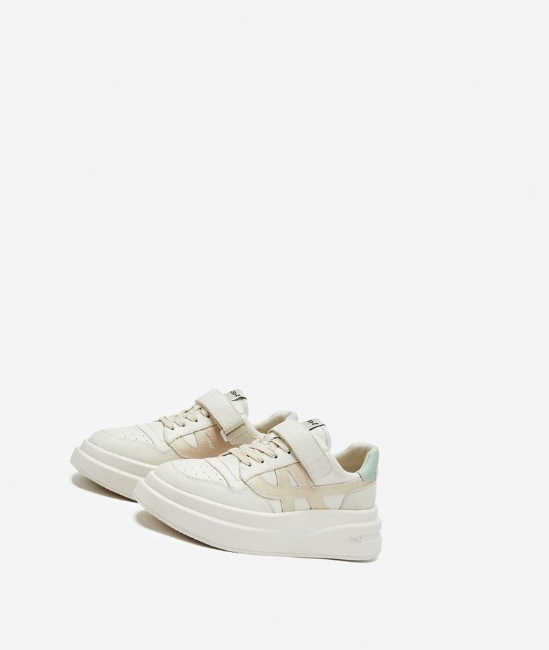 Low-Top Sneakers ASH Indy Blanche Menthe Metal Blanche Femme | KDH-5082671