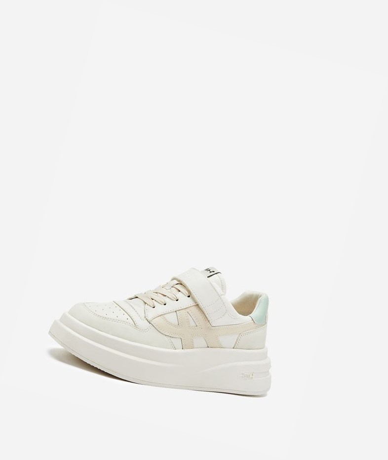 Low-Top Sneakers ASH Indy Blanche Menthe Metal Blanche Femme | KDH-5082671