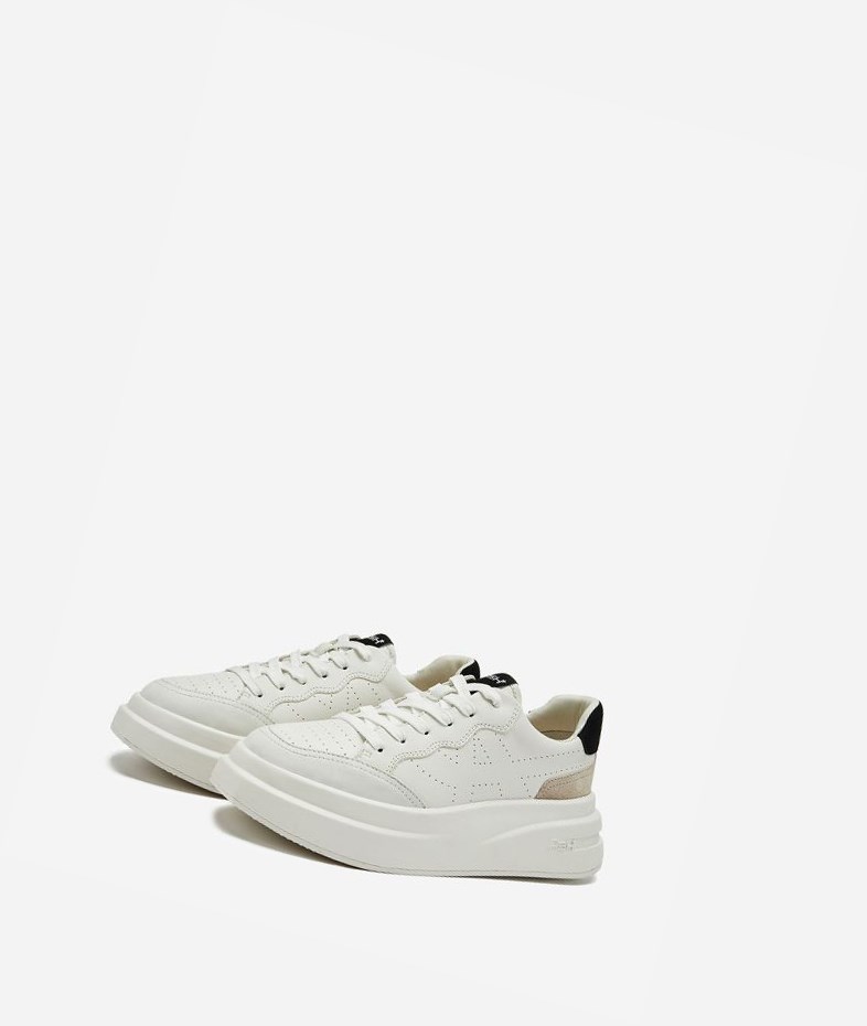 Low-Top Sneakers ASH Impuls Blanche Blanche Noir Femme | FZP-4651370