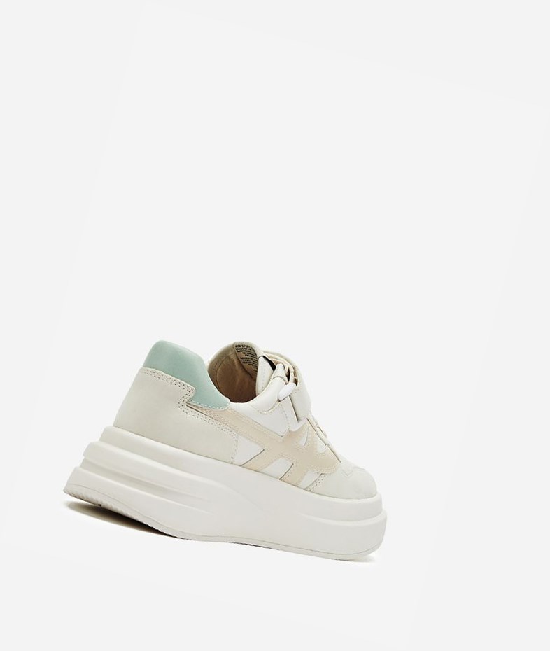 Low-Top Sneakers ASH Indy Blanche Menthe Metal Blanche Femme | KDH-5082671