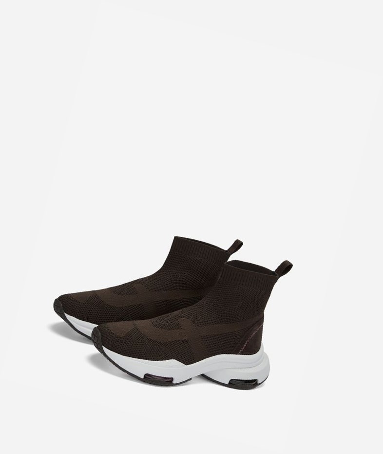 Sock Sneakers ASH Optic Ganache / Ebano Femme | NXE-9750135