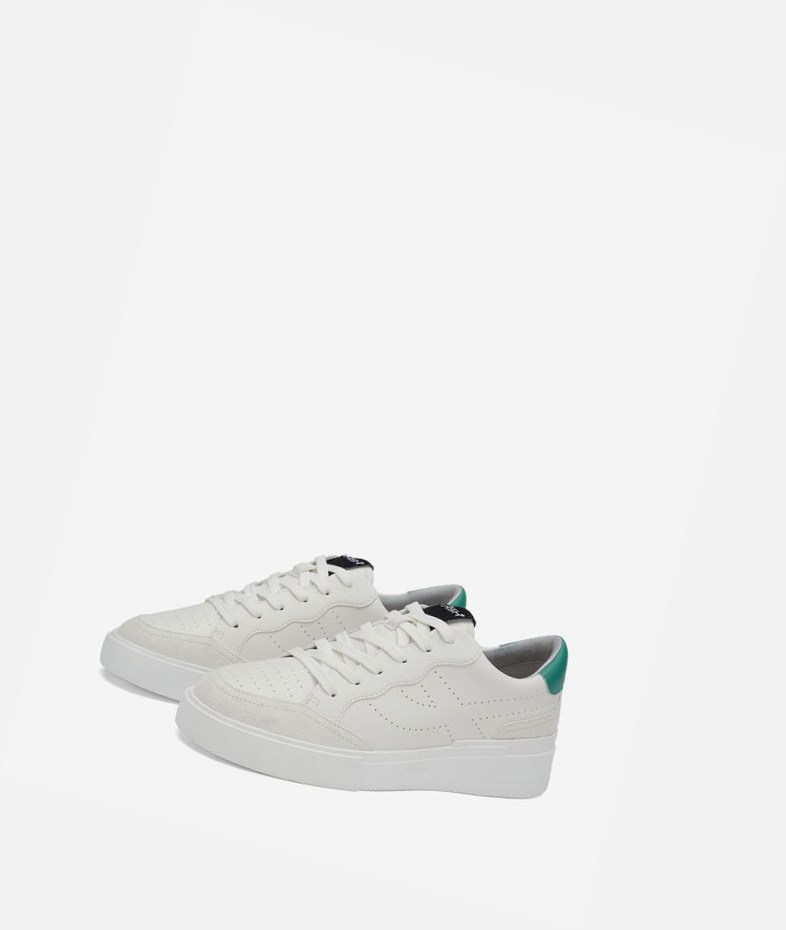 Low-Top Sneakers ASH Free Blanche Vert Femme | ABU-6165602