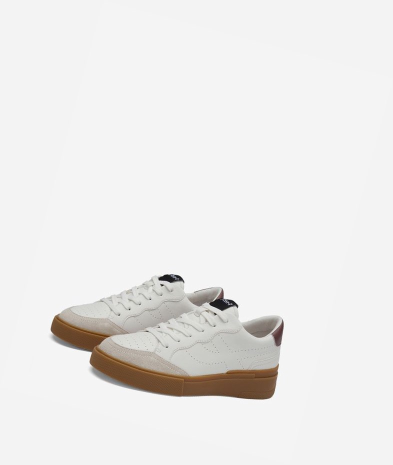 Low-Top Sneakers ASH Free Blanche Blanche Noir Femme | VYQ-3124469