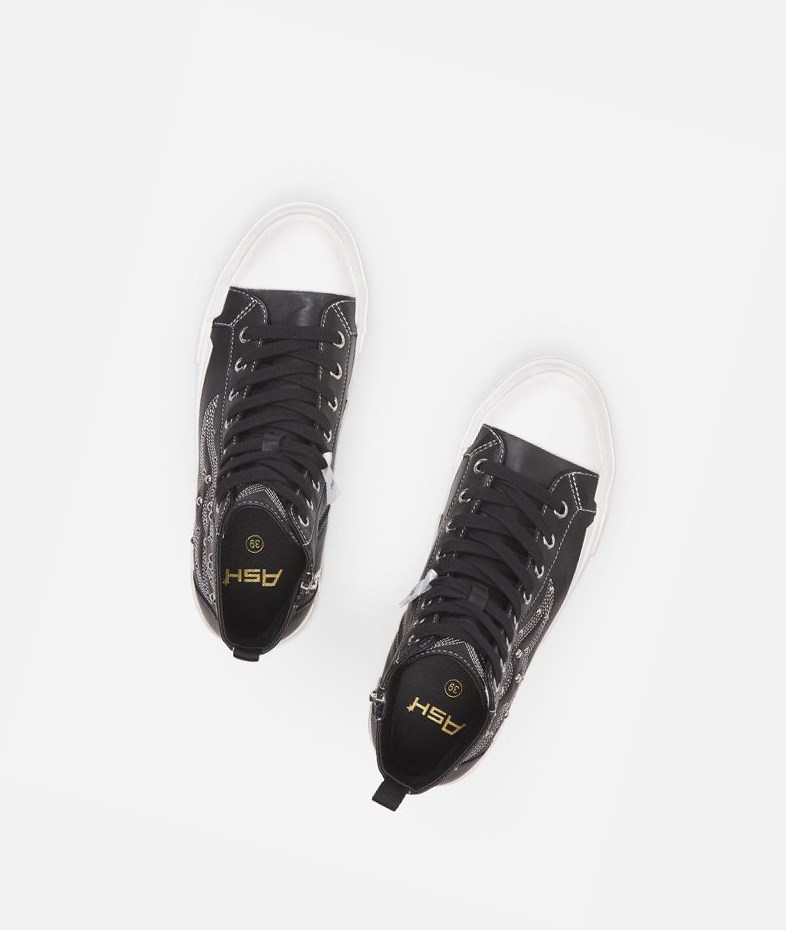 High-Top Sneakers ASH Gaudi Noir Femme | VZQ-5319048