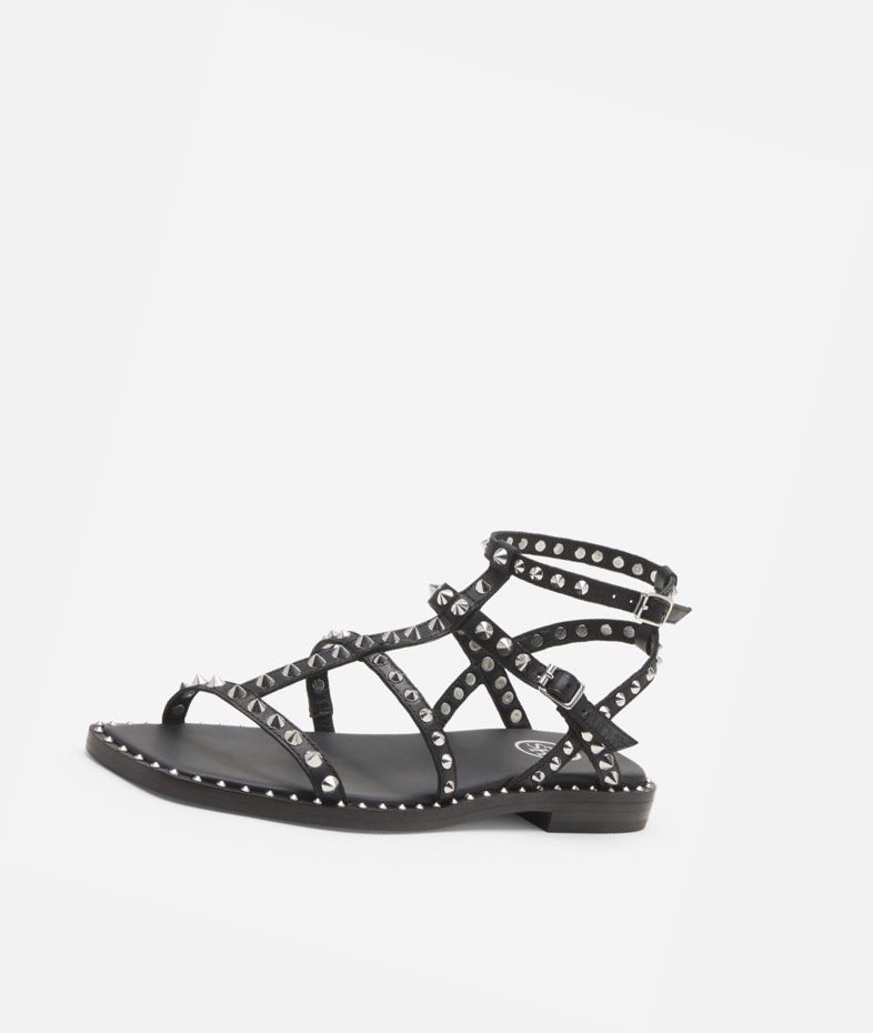 Sandales Plates ASH Maeva Noir Femme | DIO-2595237