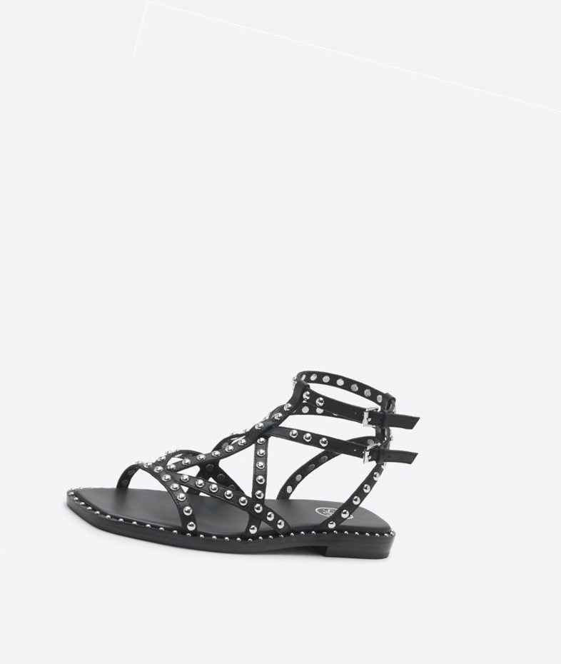 Sandales Plates ASH Mamba Noir Femme | EPP-9439426