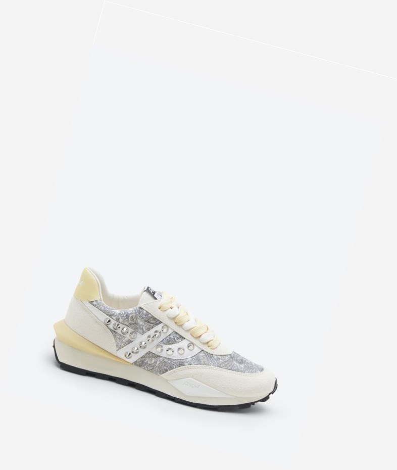 Low-Top Sneakers ASH Spider Studs Blanche Blanche Femme | LEX-1297298