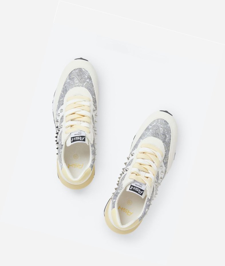 Low-Top Sneakers ASH Spider Studs Blanche Blanche Femme | LEX-1297298