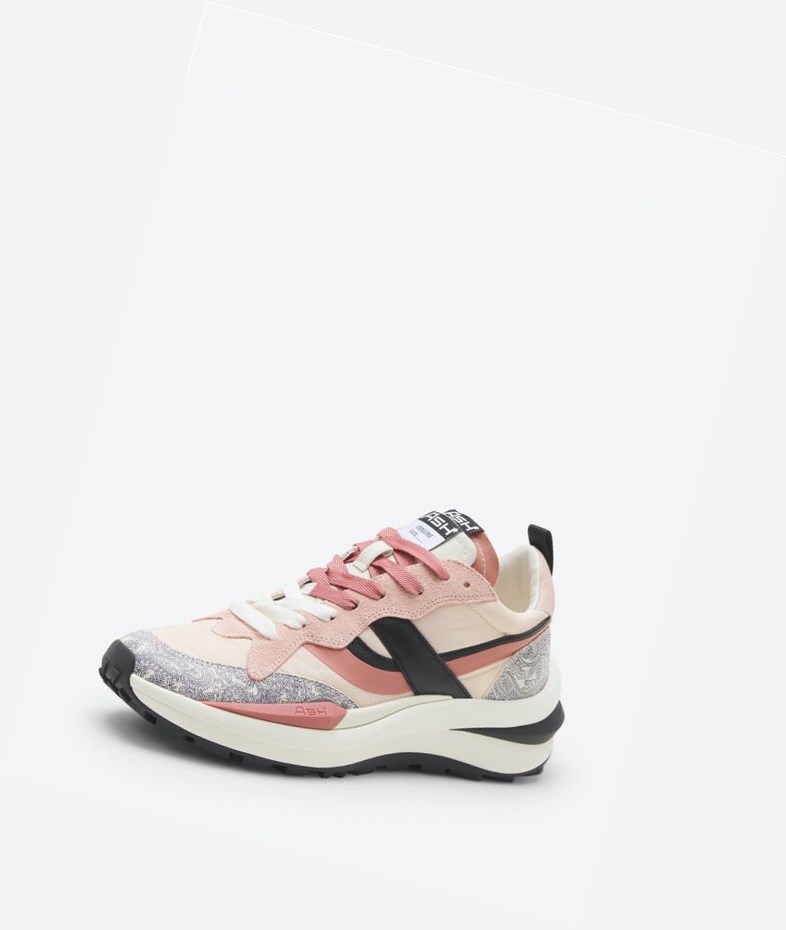 Low-Top Sneakers ASH Spider 620-01 Rose Noir Femme | RFC-0515557