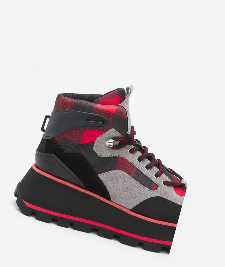 High-Top Sneakers ASH Sonic Noir Rouge Femme | BOE-6002948