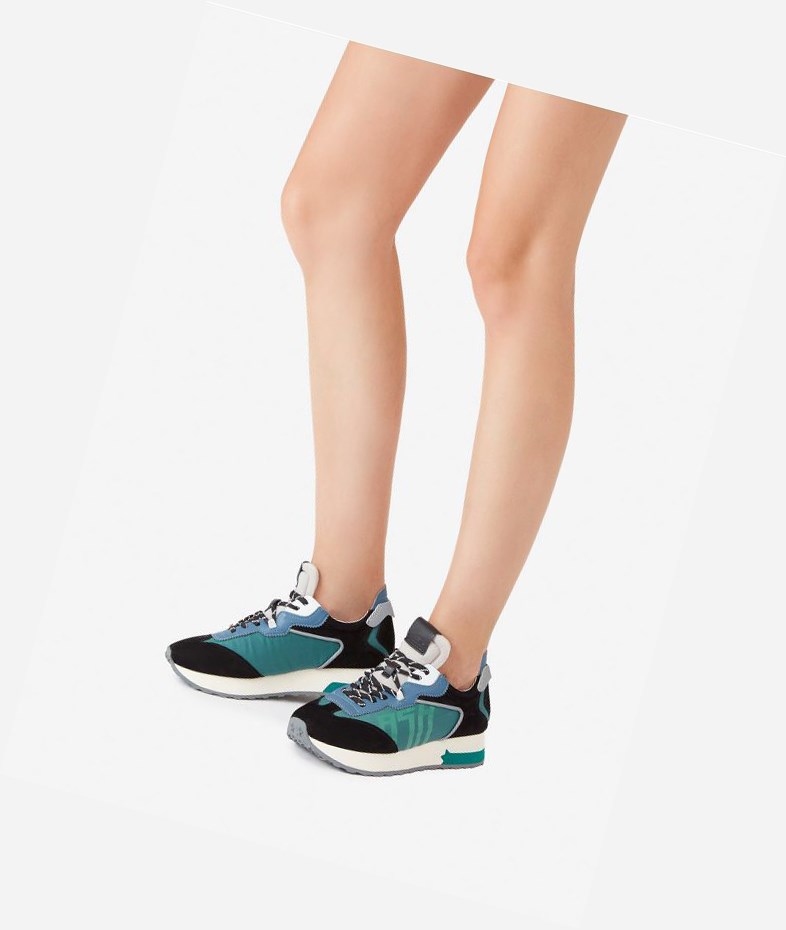 Low-Top Sneakers ASH Tiger Noir Vert Femme | GWX-1898346