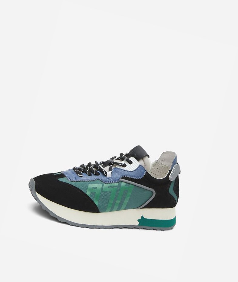 Low-Top Sneakers ASH Tiger Noir Vert Femme | GWX-1898346