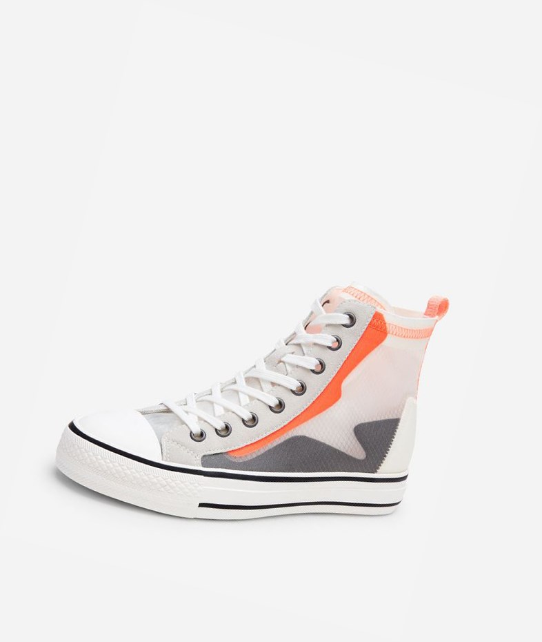 High-Top Sneakers ASH Gasper Grise Orange Femme | UHC-4314797