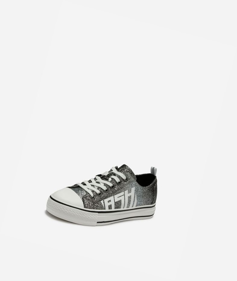 Low-Top Sneakers ASH Vanda Noir Argent Femme | LJZ-6892570