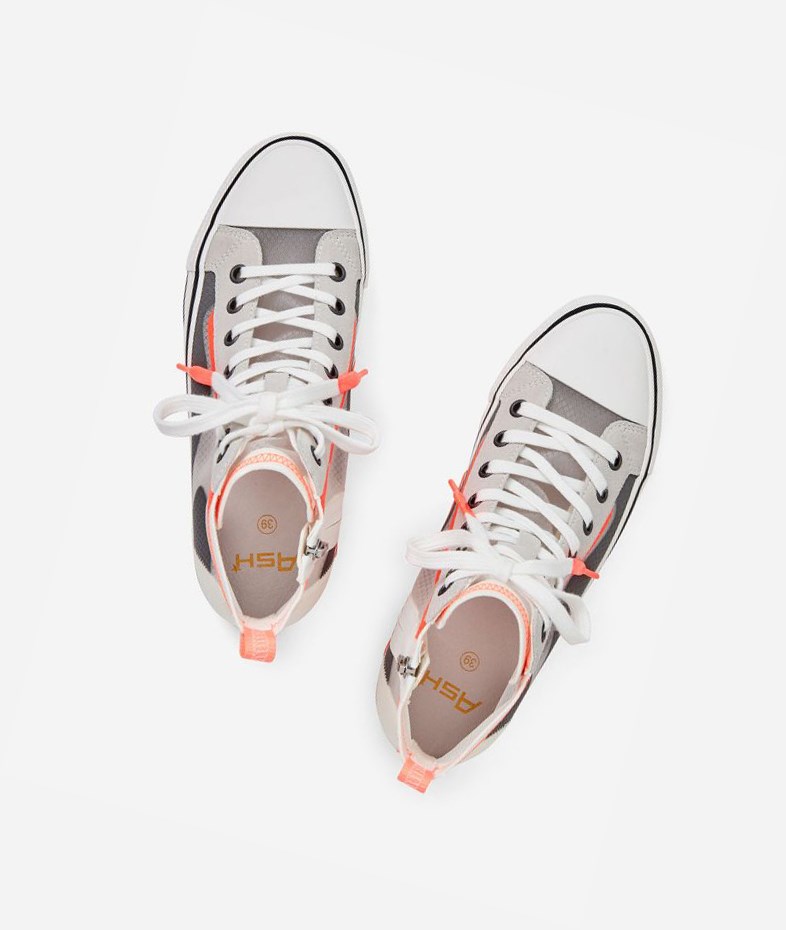 High-Top Sneakers ASH Gasper Grise Orange Femme | UHC-4314797