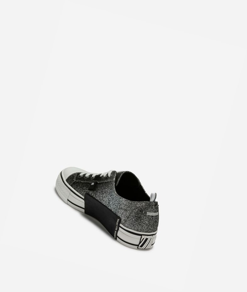 Low-Top Sneakers ASH Vanda Noir Argent Femme | LJZ-6892570