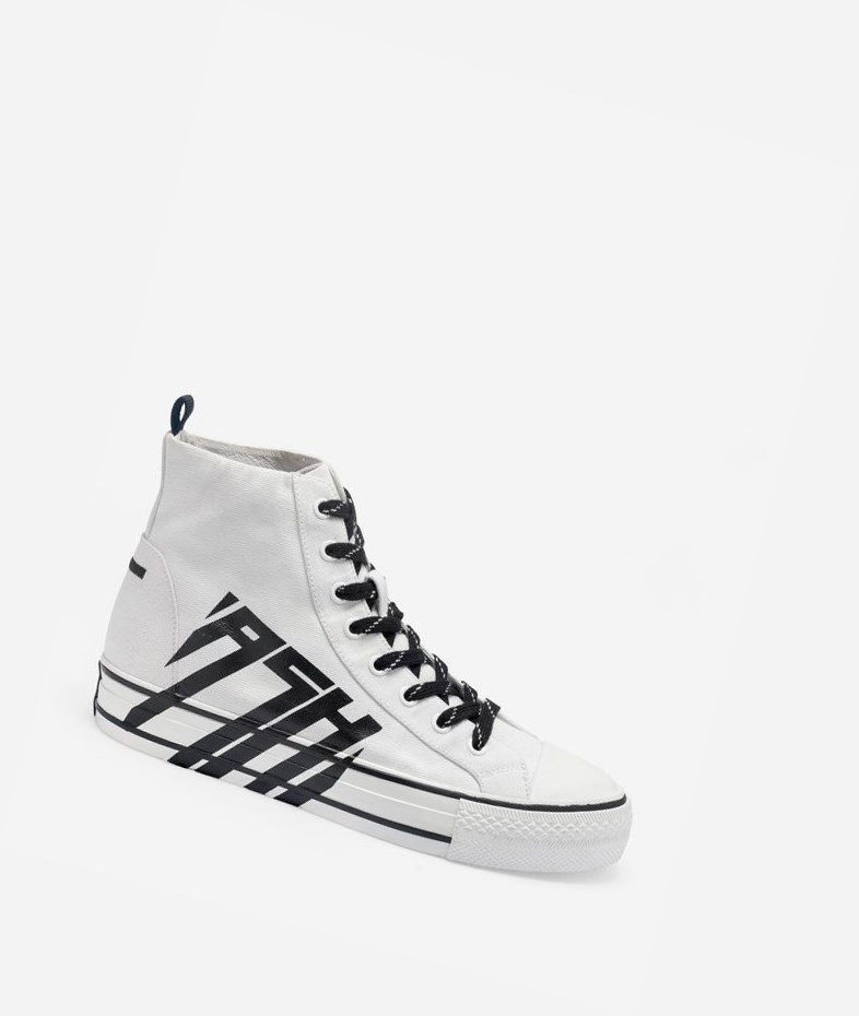 High-Top Sneakers ASH Viky Blanche Noir Femme | IVR-1223810