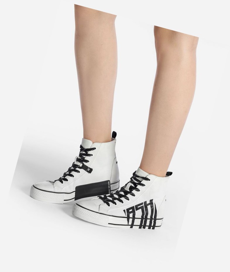 High-Top Sneakers ASH Viky Blanche Noir Femme | IVR-1223810