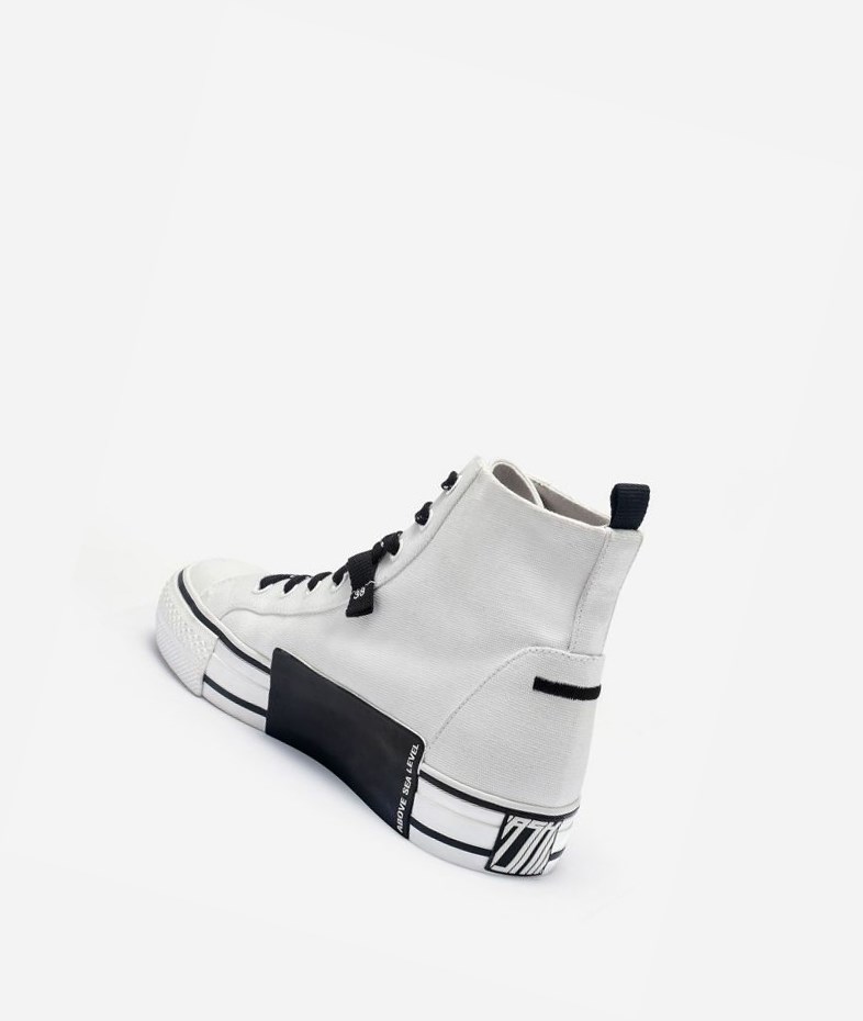 High-Top Sneakers ASH Viky Blanche Noir Femme | IVR-1223810