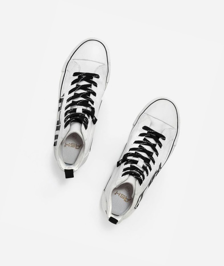 High-Top Sneakers ASH Viky Blanche Noir Femme | IVR-1223810